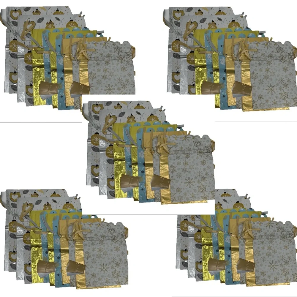 Gold and Silver Gift Bags Set of 60!